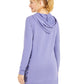 Ideology Women's Printed Panel Long Hoodie Medium Purple Size Medium