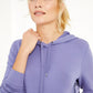 Ideology Women's Printed Panel Long Hoodie Medium Purple Size Medium