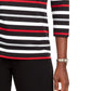 Karen Scott Women's Sport Striped 3/4-Sleeve Top Bright Red Size Large