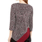 Alfani Women's Petite Colorblocked Asymmetrical-Hem Top Black Size Petite