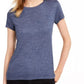 Maison Jules Women's Tie Back Solid T-Shirt Dark Blue Size Large
