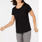 Ideology Women's Mesh Back T-Shirt Black Size XX-Large