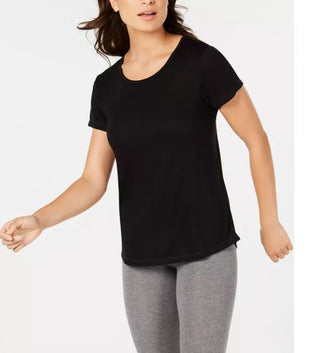 Ideology Women's Mesh Back T-Shirt Black Size XX-Large