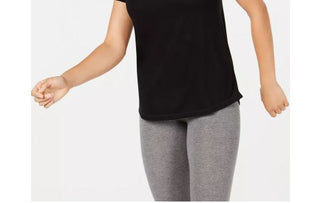 Ideology Women's Mesh Back T-Shirt Black Size XX-Large