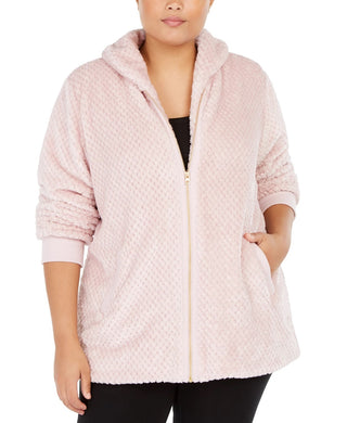 Ideology Women's Plus Size Quilted Sherpa Jacket Pink Size 1X