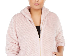 Ideology Women's Plus Size Quilted Sherpa Jacket Pink Size 1X