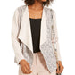 INC International Concepts Women's Printed Moleskin Topper White Size Large