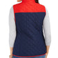 Charter Club Women's Colorblocked Quilted Vest Blue Size Extra Large