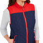 Charter Club Women's Colorblocked Quilted Vest Blue Size Extra Large