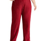 Alfani Women's Plus Pull On Velvet Wide Leg Pants Wine Size 3X