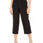 Alfani Women's Buckle Waist Cropped Pants Black Size 6
