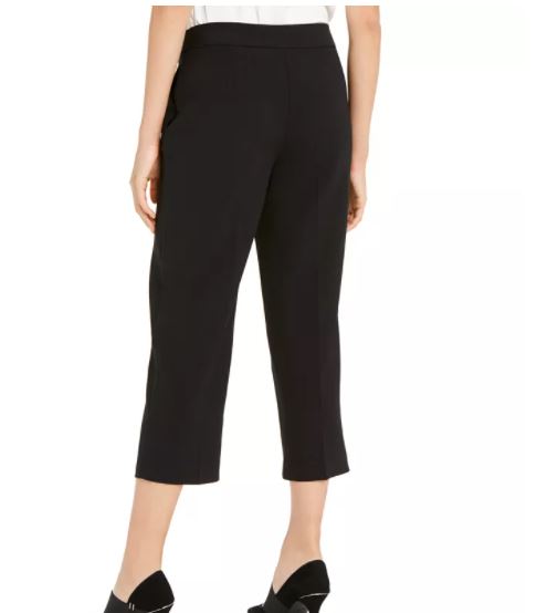 Alfani Women's Buckle Waist Cropped Pants Black Size 6