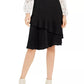 Alfani Women's Tiered Ruffled Skirt Black Size 10 P