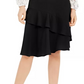 Alfani Women's Tiered Ruffled Skirt Black Size 10 P