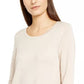Alfani Women's Petite Hardware Seamed Pullover Sweater Beige Size Medium