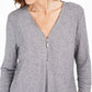 JM Collection Women's Ribbed Zip Detail Sweater Grey Size XX-Large