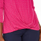JM Women's Colletion Embellished Twist-Front Top Med Pink Size XX Large