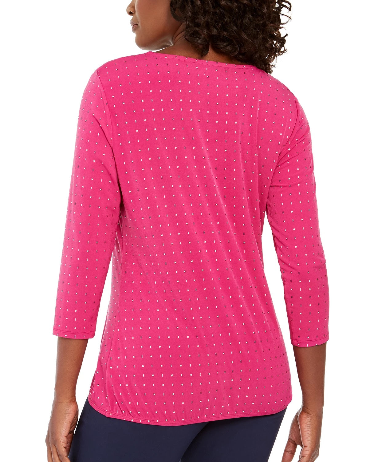 JM Collection Women's Embellished Twist-Front Top Med Pink Size X-Large