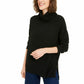 Bar III Women's Turtleneck High-Low Sweater Black Size Small