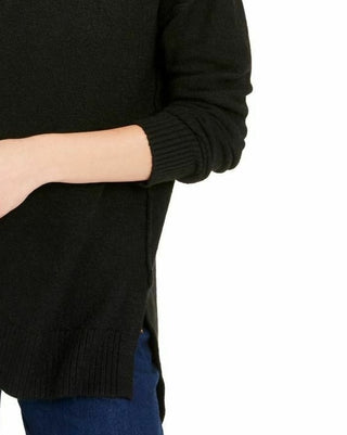 Bar III Women's Turtleneck High-Low Sweater Black Size Small