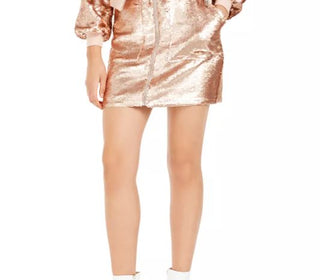 Bar III Women's Becca Tilley x Sequin Utility Skirt Pink Size Medium