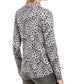 Charter Club Women's Printed Cotton Turtleneck Top White Size XX-Large