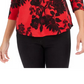 Charter Club Women's  Pima Cotton Printed Colorblocked Top Medium Red Size Extra Small