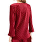 Alfani Women's Ribbed Velvet Top Wine Size Petite