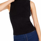 Bar III Women's Becca Tilley X Mock Neck Sweater Tank Top Black Size X-Small
