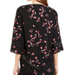 Alfani Women's Printed Point Hem Tunic Black Size Petite Small