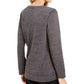 Style & Co Women's Snowflake Embellished Sweatshirt Black Size Large