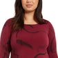 Alfani Women's Printed Handkerchief Hem Top Red Size 3X