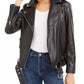 Bar III Women's Faux Leather Moto Jacket Black Size Large