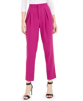 Bar III Women's High-Rise Pleated Pants Med Pink Size 8