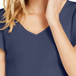 INC International Concepts Women's V Neck Flutter Sleeve Sweater Navy Size X-Large