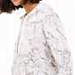 Bar III Women's Marble Print Pullover Hoodie White Size X-Small