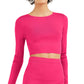 Bar III Women's Bodycon Cropped Crew-Neck Sweater Red Size Small