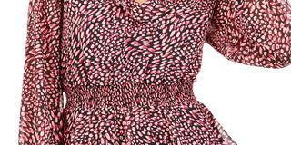 Bar III Women's Ditsy Print Low Back Ruffled Top Red Size X-Large