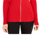 INC International Concepts Women's Square Neck Zip Front Sweater Medium Red Size XX-Large