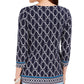 JM Women's Collection Printed Tunic Navy Size Small