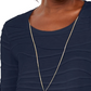 JM Collection Women's Wavy Textured Knit Top Blue Size Medium