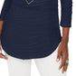 JM Collection Women's Wavy Textured Knit Top Blue Size Medium