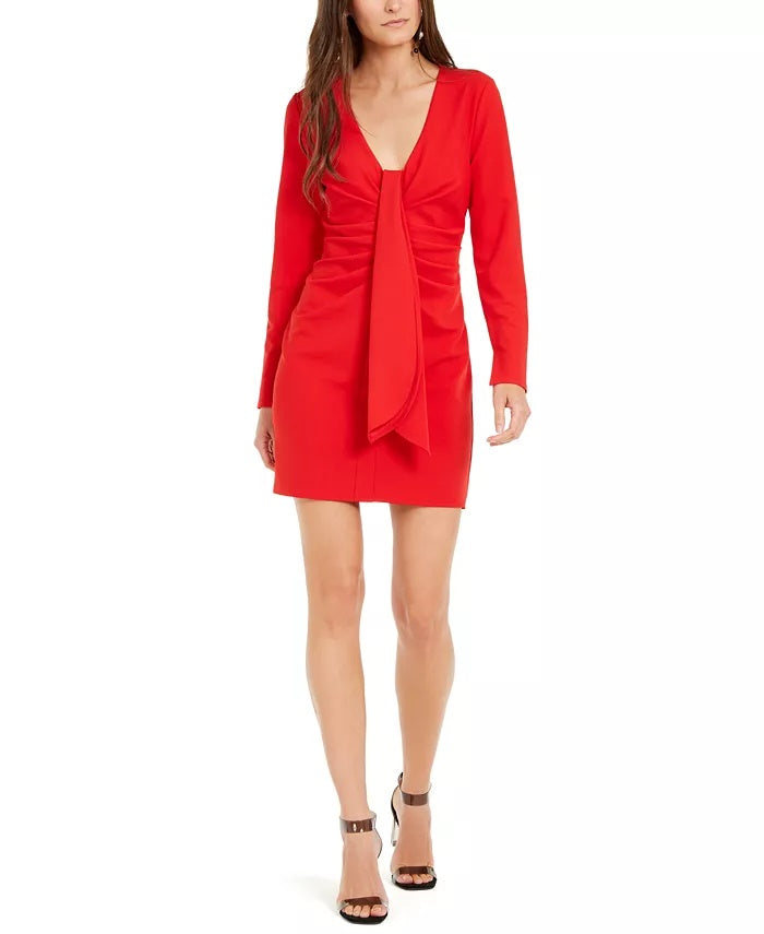 INC International Concepts Women's Drape Front Sheath Dress Dark Red Size Medium