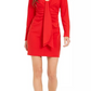 INC International Concepts Women's Drape Front Sheath Dress Dark Red Size Medium