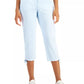 Style & Co Women's Tie Hem Capri Pants Bright Blue Size 4