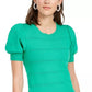 Maison Jules Women's Puff-Sleeve Sweater Dark Green Size Small