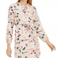 Maison Jules Women's Printed Drawstring Dress Pink Size Large