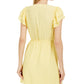 Maison Jules Women's Printed Drawstring-Waist Dress Med Yellow Size Medium