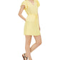 Maison Jules Women's Printed Drawstring-Waist Dress Med Yellow Size Medium
