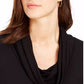 Charter Club Women's Cowlneck Top Black Size X-Large